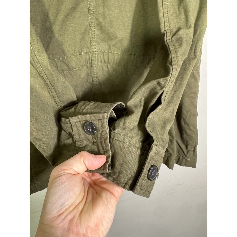 Talbots Twill Field Jacket Olive Green Cotton Utility Sz MP Safari Military Fall - Picture 12 of 16